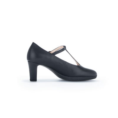 Escarpin bride salomé en cuir noir | Grande pointure femme | Gabor