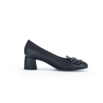 Escarpin avec fantaisie à talon en cuir noir | Grande taille femme | Gabor