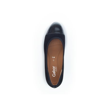 escarpin en velours noir bout vernis | Grande pointure femme | Gabor