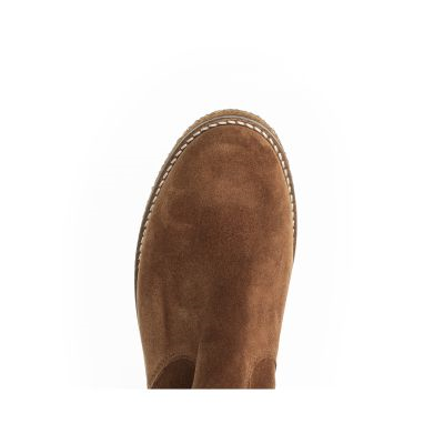 Boots haute marron en velours | Grande pointure femme | Gabor