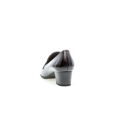 Mocassin habillé talon 4cm vernis noir  | Grande taille femme | GABOR