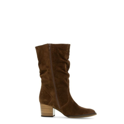 Mi-botte marron bour pointu|Grande taille femme|Gabor