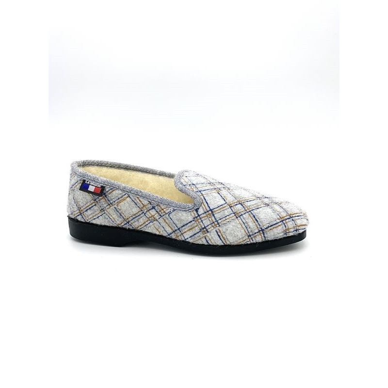 Chausson en feutre gris clair | Grande pointure femme | La vague
