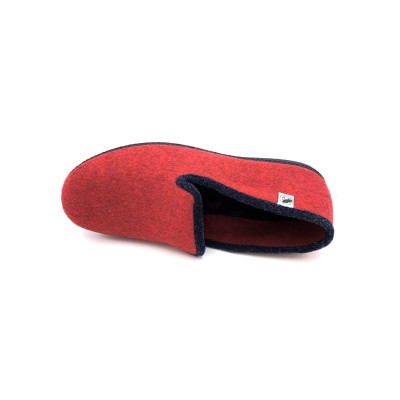 Chausson en feutre rouge et noir | Grande pointure homme | La bande à Mich