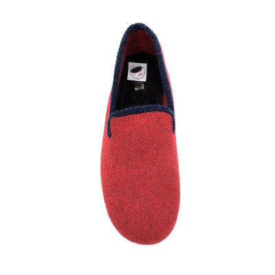 Chausson en feutre rouge et noir | Grande pointure homme | La bande à Mich