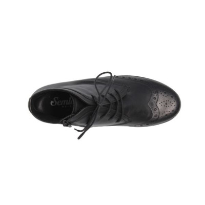 Bottine bout fleuri en cuir noir| Petite pointure femme | Semler