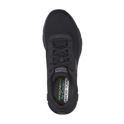 Basket en toile noir à lacets | Grande pointure homme | Skechers