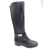 Botte cavalière en cuir noir avec boucle fantaisie | Petite taille femme | Ellen Kassel