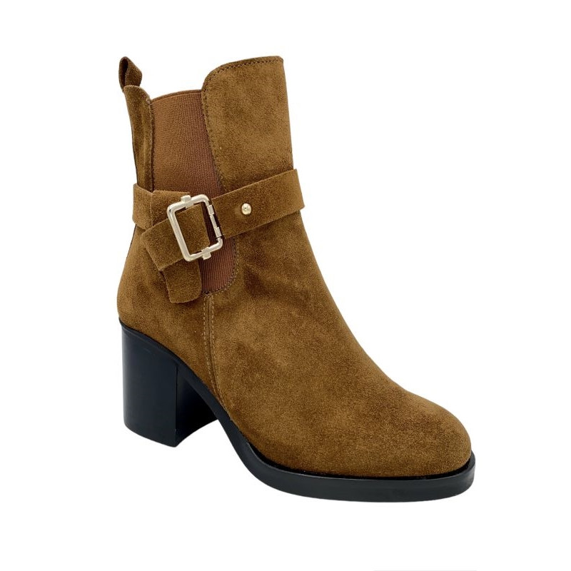 bottine en daim cognac|Petite taille femme|Ellen Kassel
