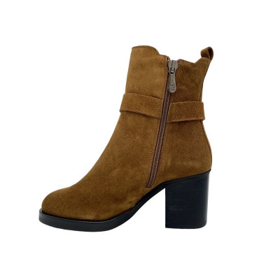bottine en daim cognac|Petite taille femme|Ellen Kassel