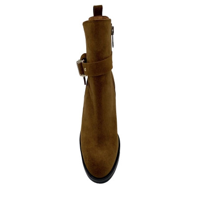 bottine en daim cognac|Petite taille femme|Ellen Kassel