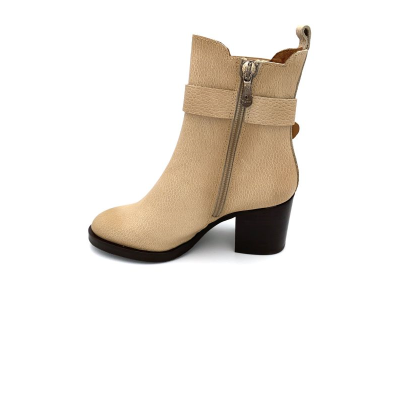 Bottine crème en cuir | Petite taille femme |Ellen Kassel