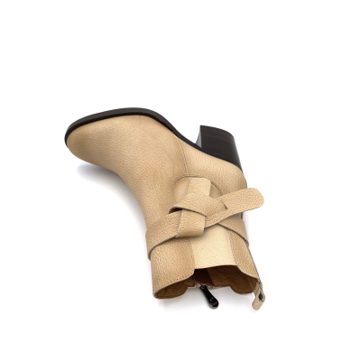 Bottine crème en cuir | Petite taille femme |Ellen Kassel