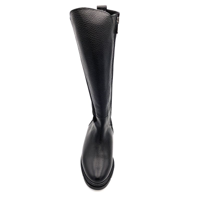 Botte mode en cuir noir | Petite taille femme | Ellen Kassel