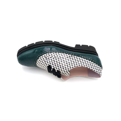 Derby noir-blanc en cuir | Grande taille femme | Ellen Kassel