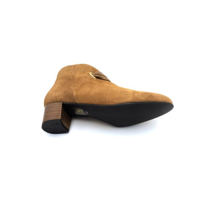Bottine en velours cuir cognac | Petite taille femme | Ellen Kassel