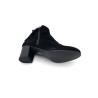 Bottine à zip à talon et fantaisie en nubuck noir | Petite pointure femme | Ellen Kassel