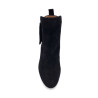Bottine à zip à talon et fantaisie en nubuck noir | Petite pointure femme | Ellen Kassel