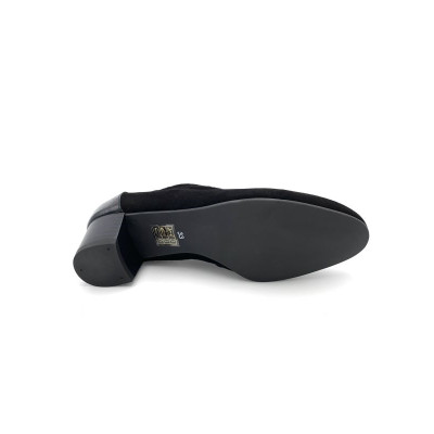 Mocassin avec élastique noir en cuir suédé | Petite pointure femme | Ellen Kassel
