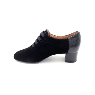 Mocassin avec élastique noir en cuir suédé | Petite pointure femme | Ellen Kassel