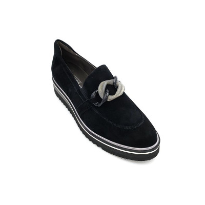 Mocassin habillé compensé en velours noir | Grande taille femme | Softwaves