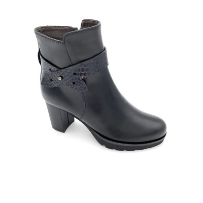 Bottine à plateau en cuir noir | Petite taille femme | Ellen Kassel