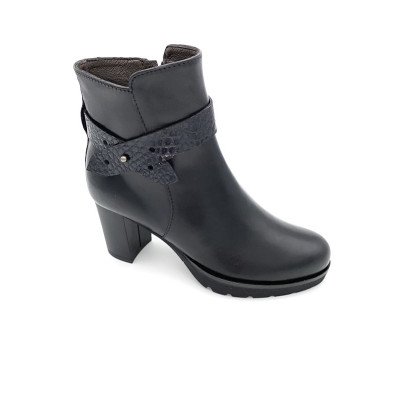 Bottine à plateau en cuir noir | Petite taille femme | Ellen Kassel