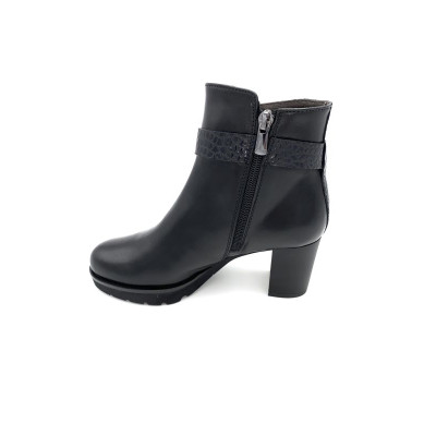 Bottine à plateau en cuir noir | Petite taille femme | Ellen Kassel