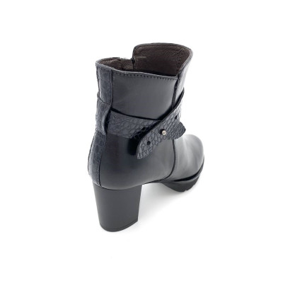 Bottine à plateau en cuir noir | Petite taille femme | Ellen Kassel