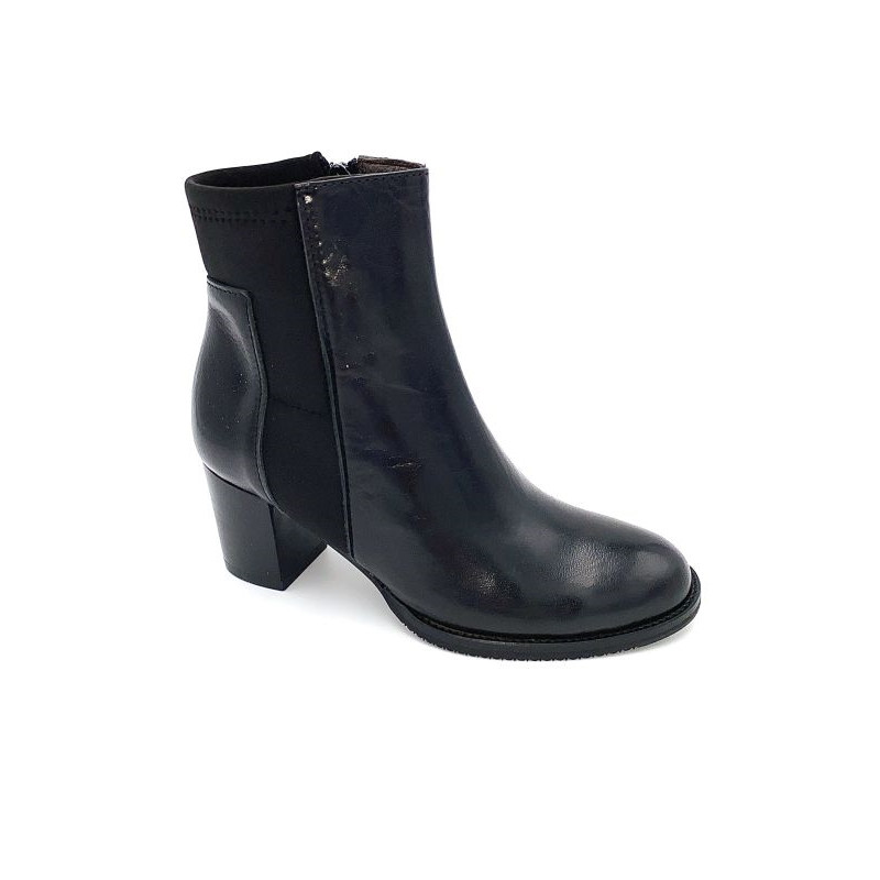 Bottine à talon noir en cuir | Petite pointure femme | Ellen Kassel