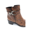 Bottine à boucle marron en cuir | Petite pointure femme | Ellen Kassel
