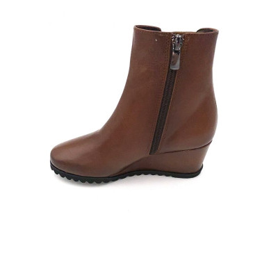 Bottine compensée cognac en cuir | Petite pointure femme | Ellen Kassel