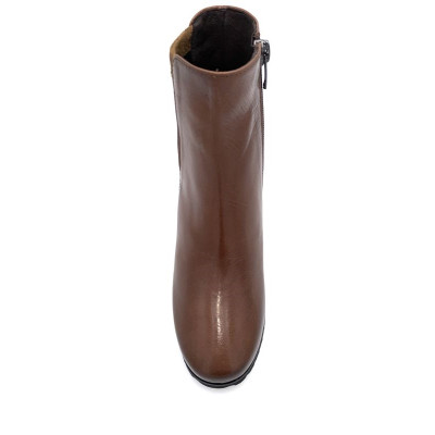 Bottine compensée cognac en cuir | Petite pointure femme | Ellen Kassel