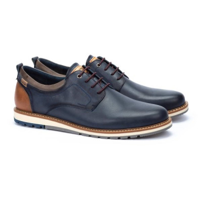 Derby à lacets casual en cuir marine| Grande pointure homme | Pikolinos