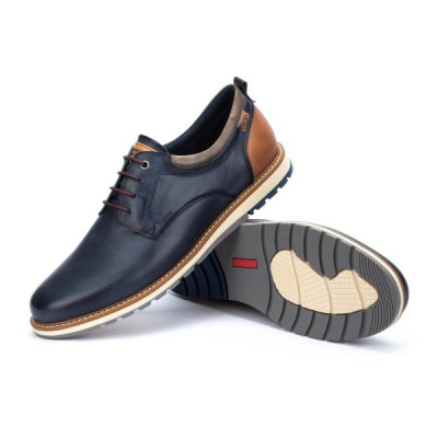 Derby à lacets casual en cuir marine| Grande pointure homme | Pikolinos