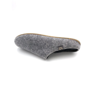 Chausson mule en feutre recyclé gris | Grande taille homme | Toni Pons