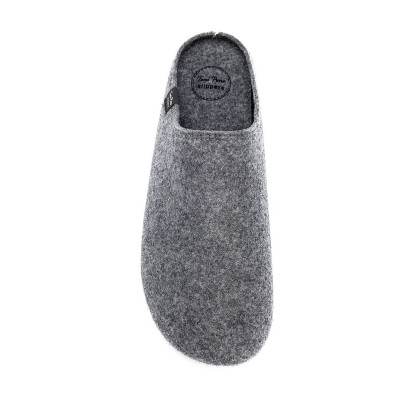 Chausson mule en feutre recyclé gris | Grande taille homme | Toni Pons