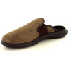 Chausson mule tissus marron | Grande taille homme | FARGEOT