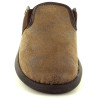 Chausson mule tissus marron | Grande taille homme | FARGEOT