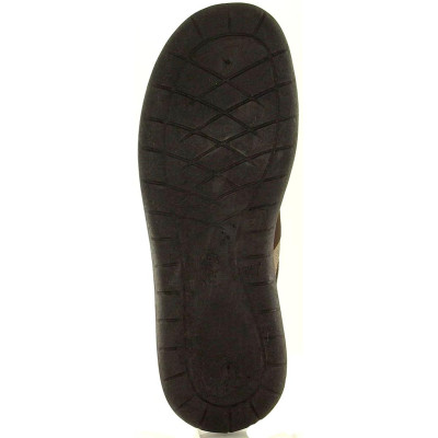 Chausson mule tissus marron | Grande taille homme | FARGEOT