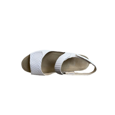 Sandale confort en cuir blanc|Grande taille femme|Solidus