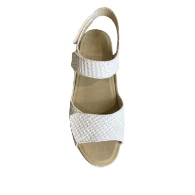 Sandale confort en cuir blanc|Grande taille femme|Solidus