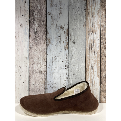 Charentaise en croute cuir marron | Grande taille homme | RONDINAUD