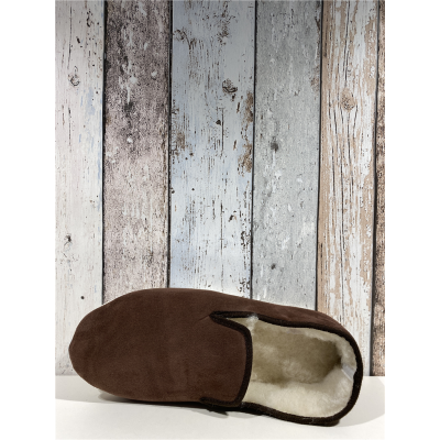 Charentaise en croute cuir marron | Grande taille homme | RONDINAUD