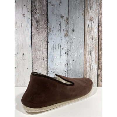 Charentaise en croute cuir marron | Grande taille homme | RONDINAUD