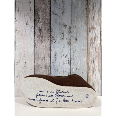 Charentaise en croute cuir marron | Grande taille homme | RONDINAUD