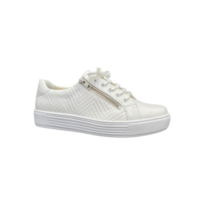 Tennis largeur K cuir blanc | Grande taille femme | Solidus