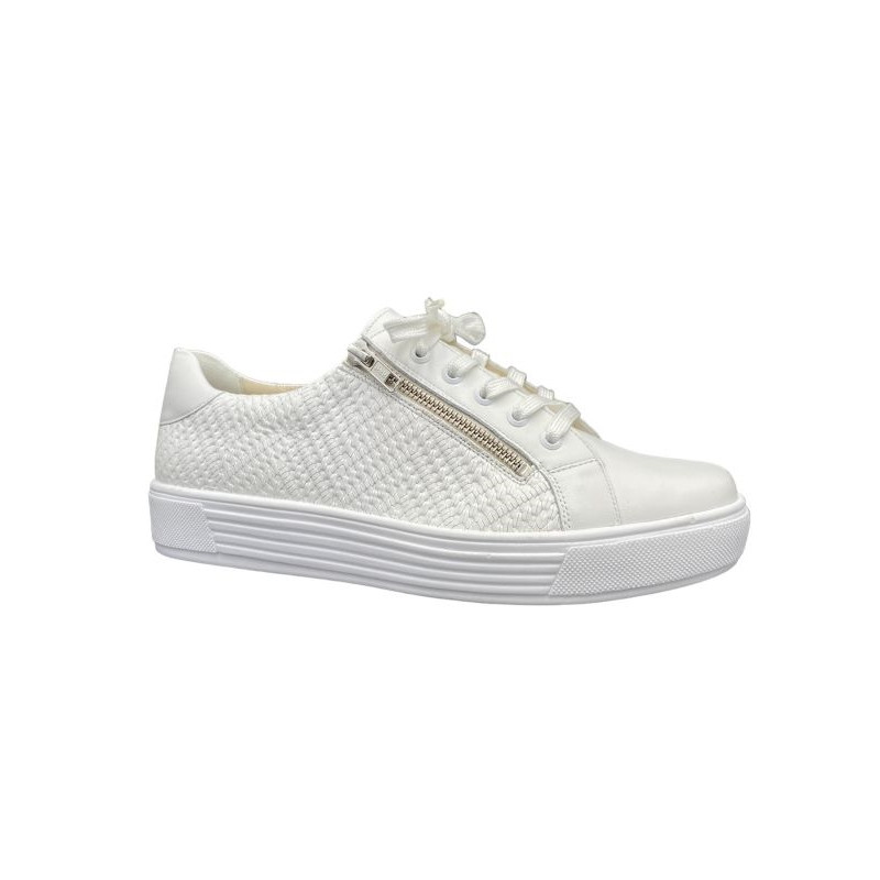 Tennis largeur K cuir blanc | Grande taille femme | Solidus