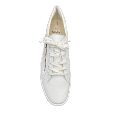 Tennis largeur K cuir blanc | Grande taille femme | Solidus
