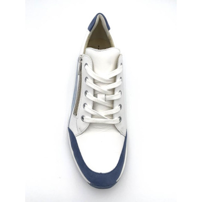 Tennis largeur K blanc, marine et ciel | Grande taille femme | Solidus